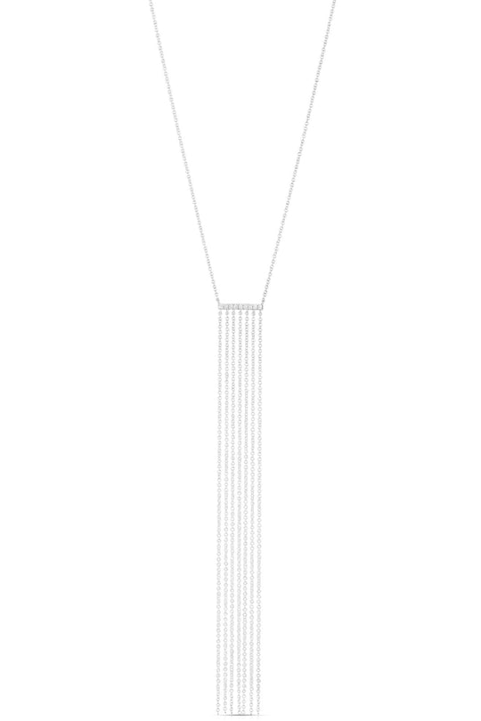 Drop Chain Diamond Bar Necklace