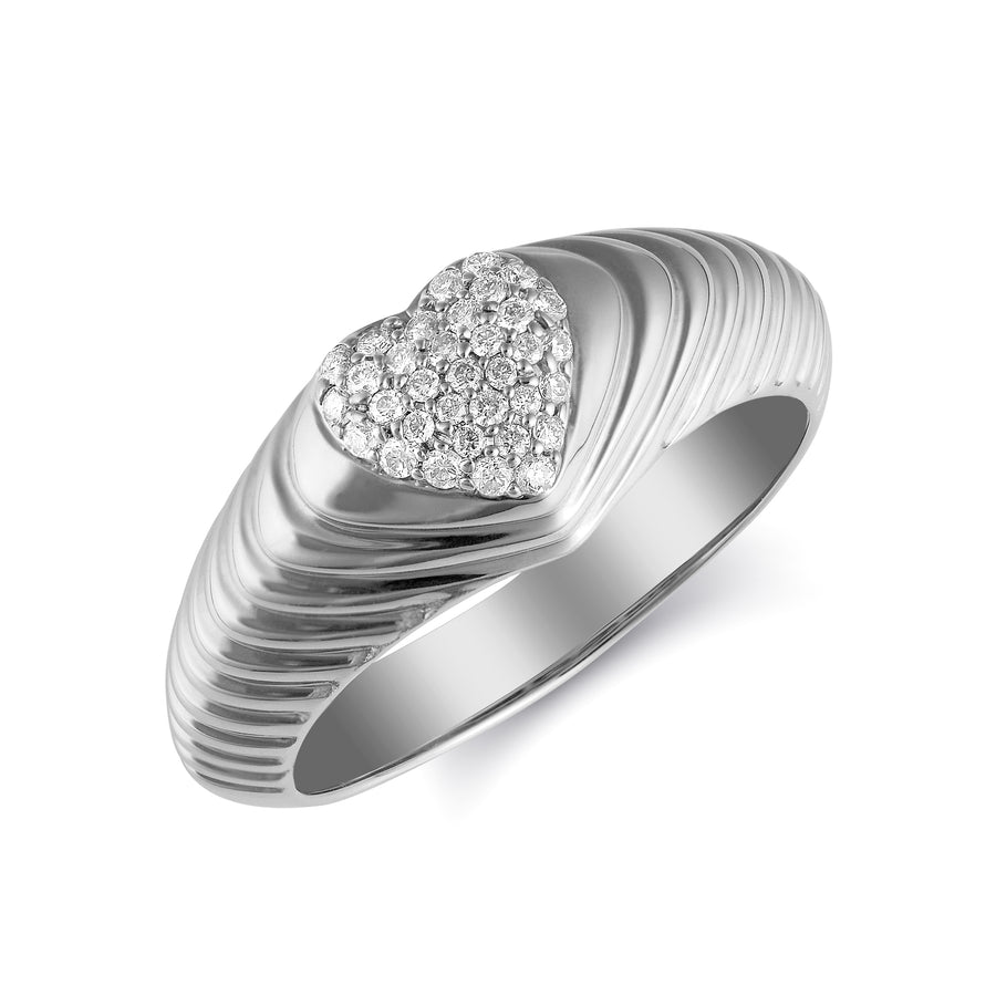 Heart Ring With PavÃ© Diamonds
