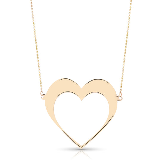 14K Gold Heart Necklace 16/18 Ext