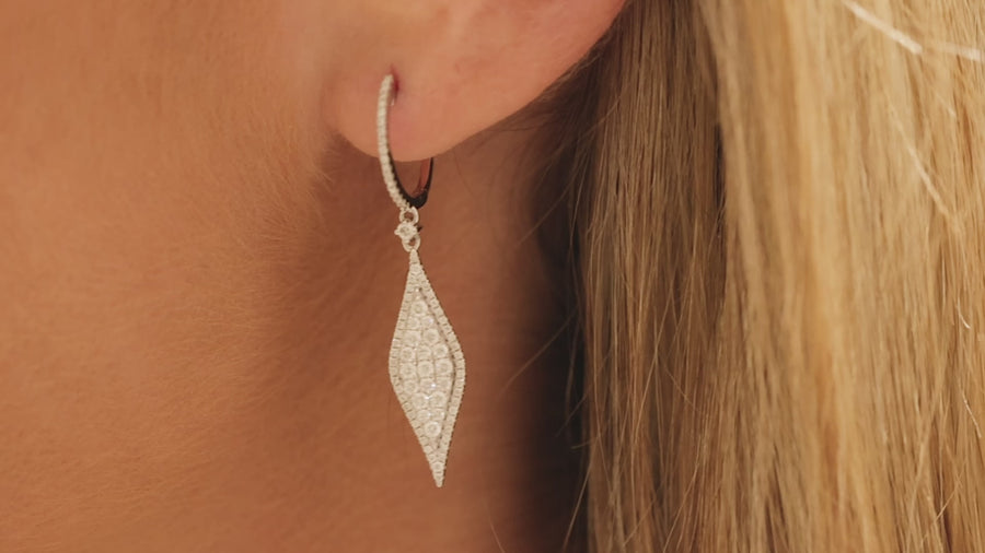 Diamond Shaped Pave Drop Earrings