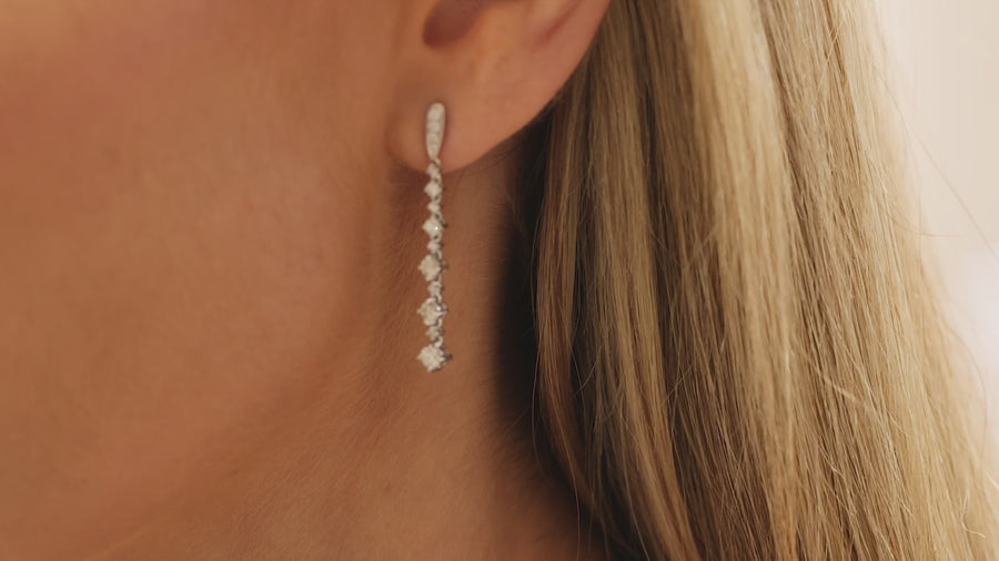 Small Diamond Prong Drop Earrings