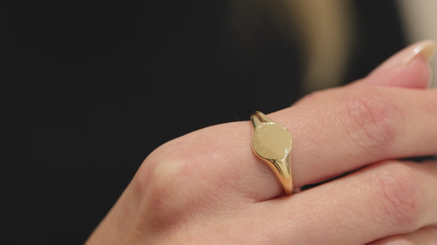 Solid Gold Engravable Signet Pinky Ring