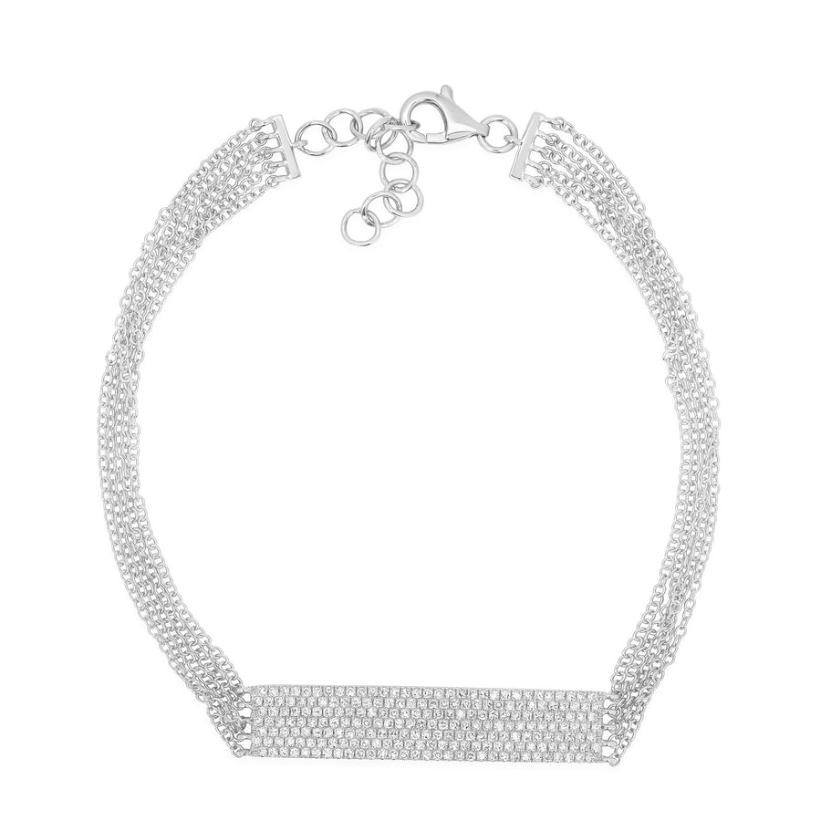 Multi-Chain Pave Diamond Bar Bracelet