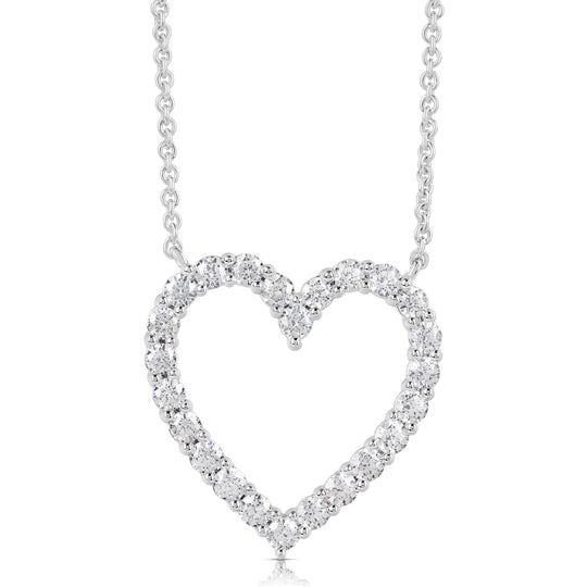 1 1/2 CT COLORLESS FLAWLESS HEART SHAPED PENDANT