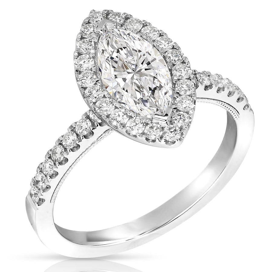 1 Ct Marquise Complete Engagement Ring