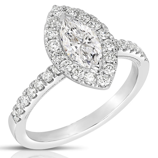 3/4 Ct Marquise Complete Engagement Ring