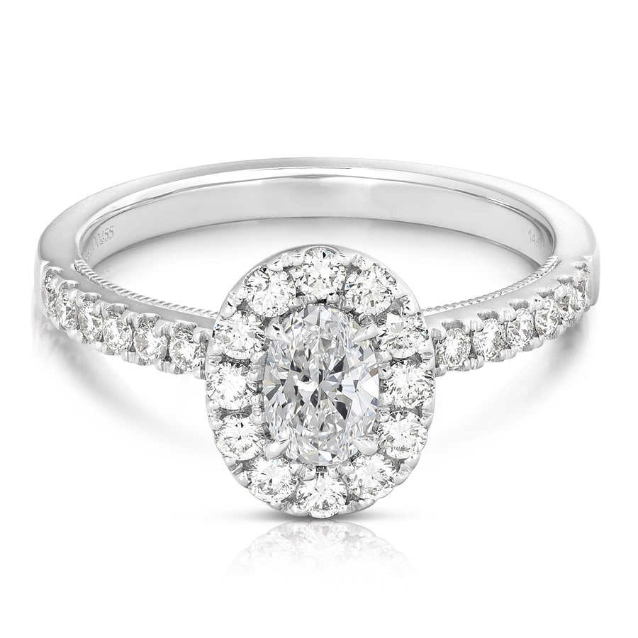 1/2 Ct Oval Complete Engagement Ring
