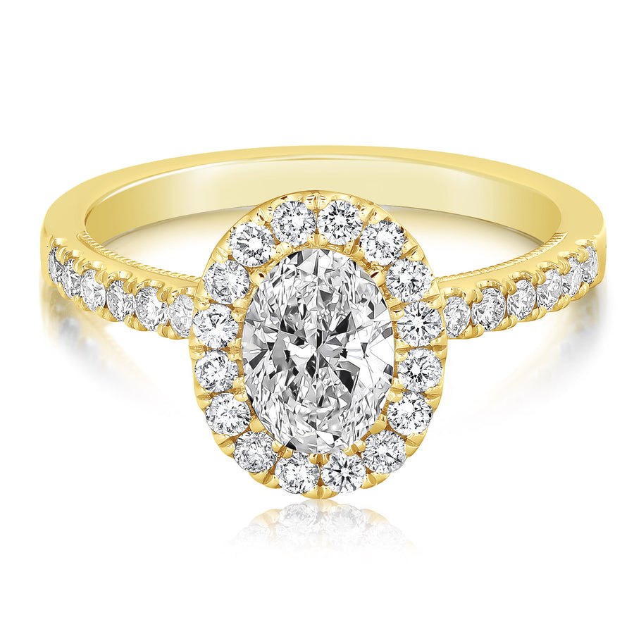 3/4 Ct Oval Complete Engagement Ring