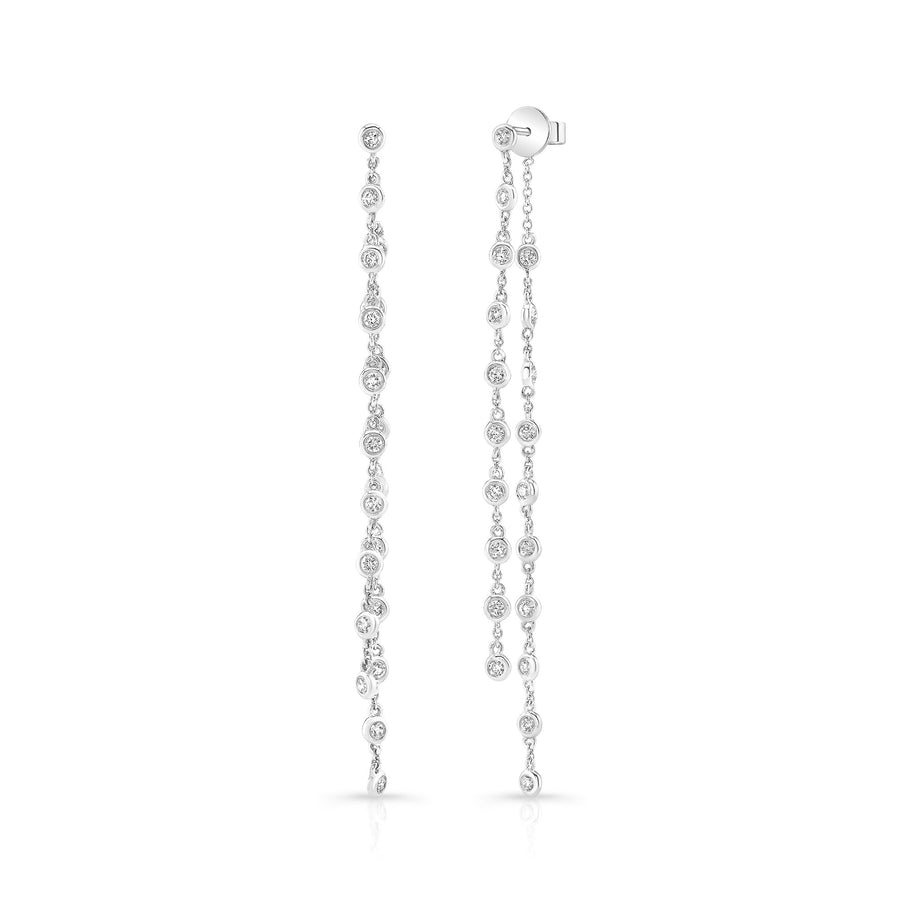 Bezel Chain Drop Earrings
