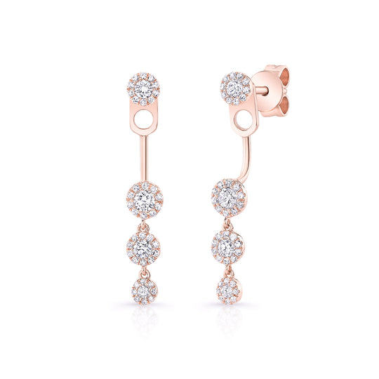 Halo Studs With Dangling Halo Ear Jacket