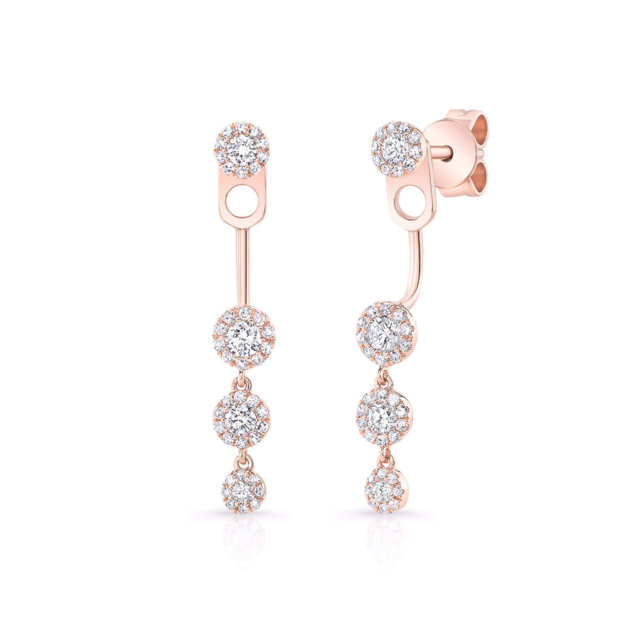 Halo Studs With Dangling Halo Ear Jacket