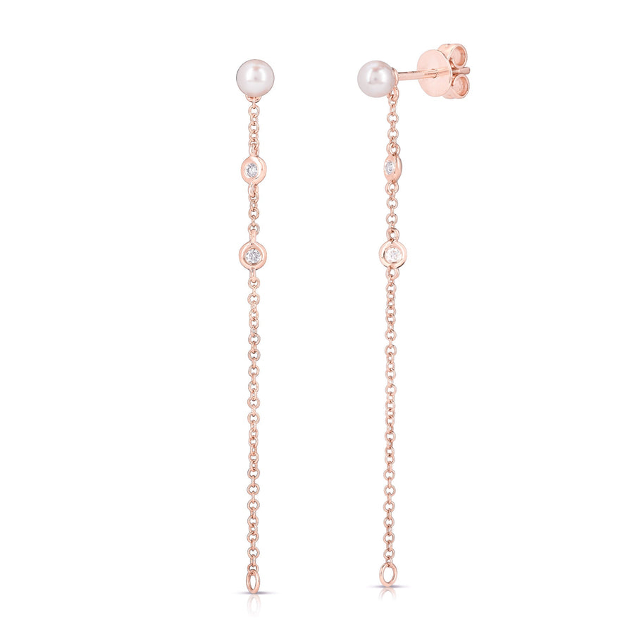 Pearl And Diamond Convertible Drop Earrings