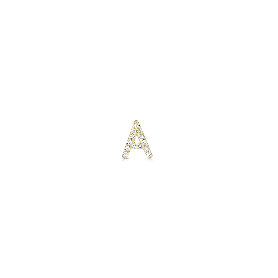 Diamond Letter A in 14k yellow gold