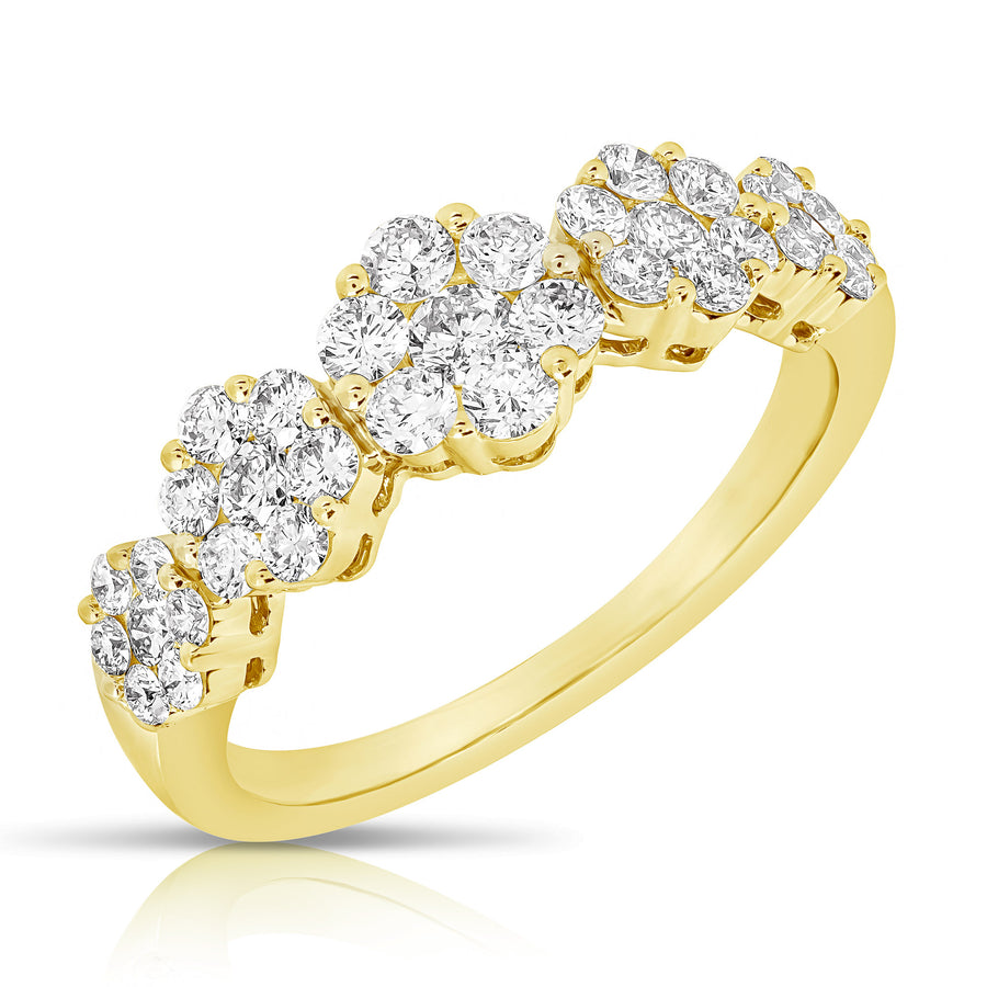 1 Ct 5 Stone Graduated Flower Cluster Ring
