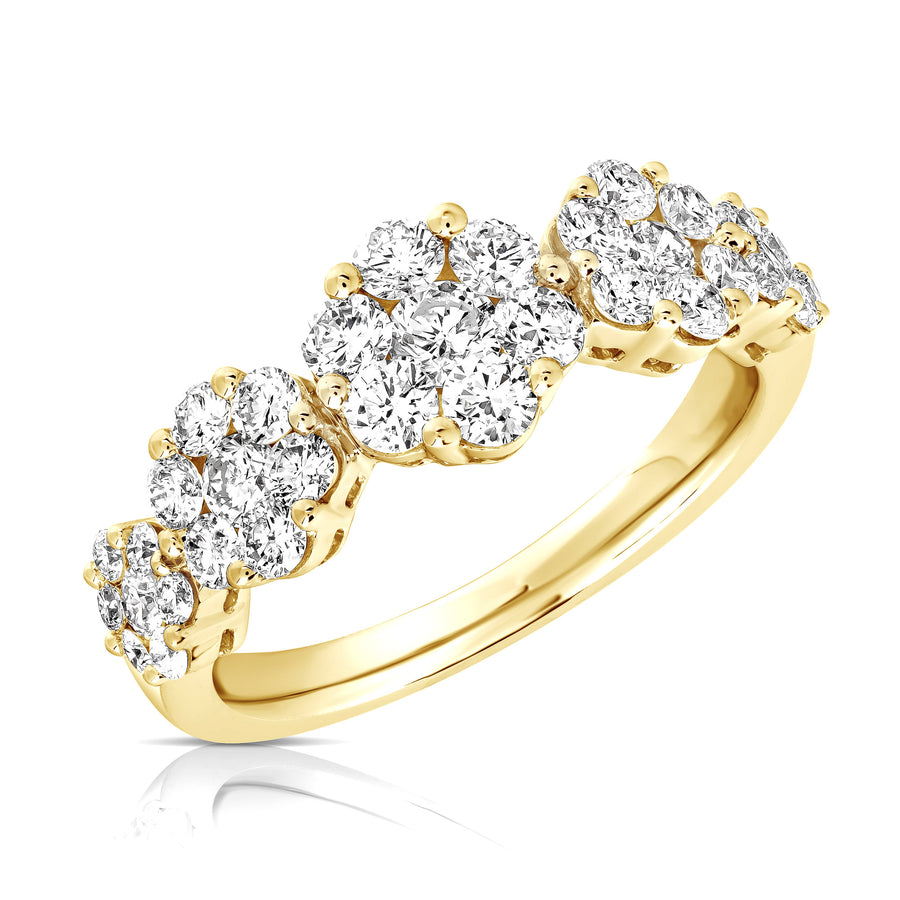 1 1/2 Ct 5 Stone Graduated Flower Cluster Ring