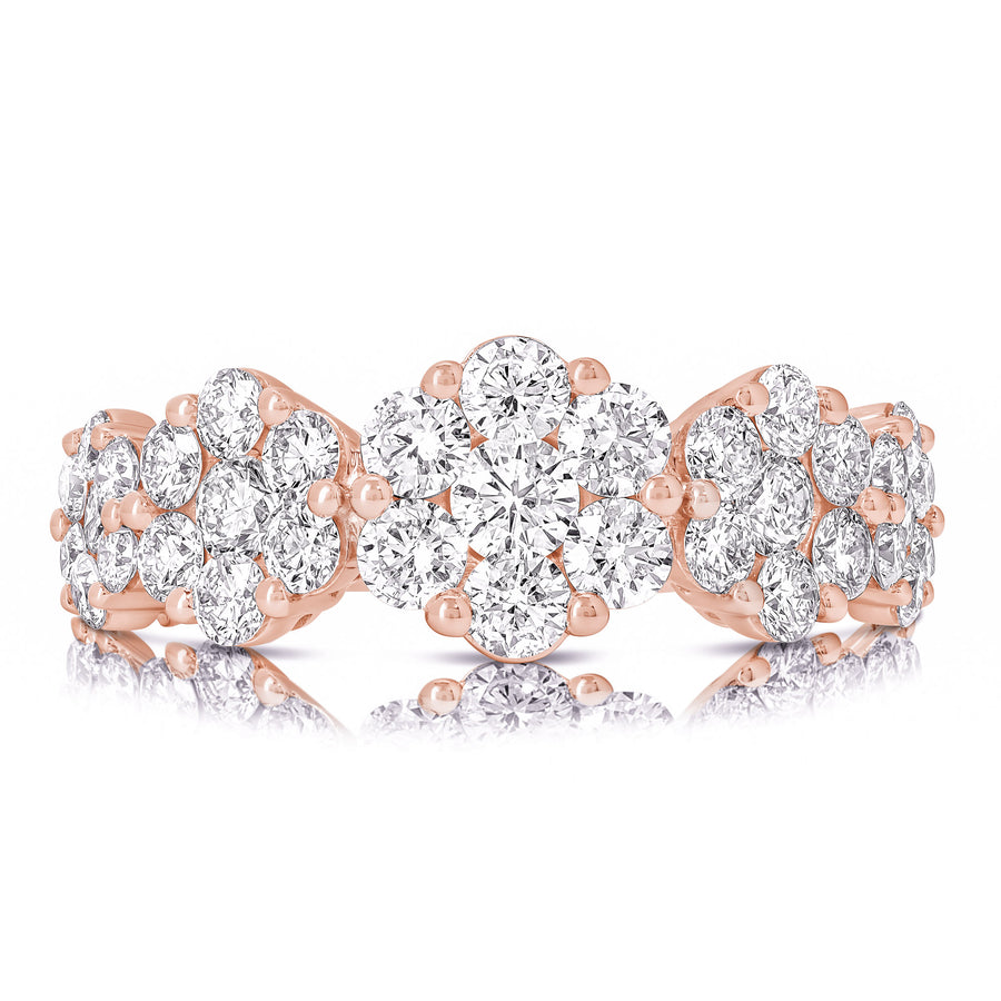 2 Ct 5 Stone Graduated Flower Cluster Ring