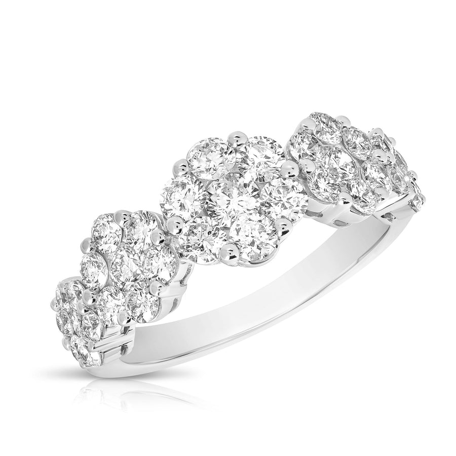 2 Ct 5 Stone Graduated Flower Cluster Ring