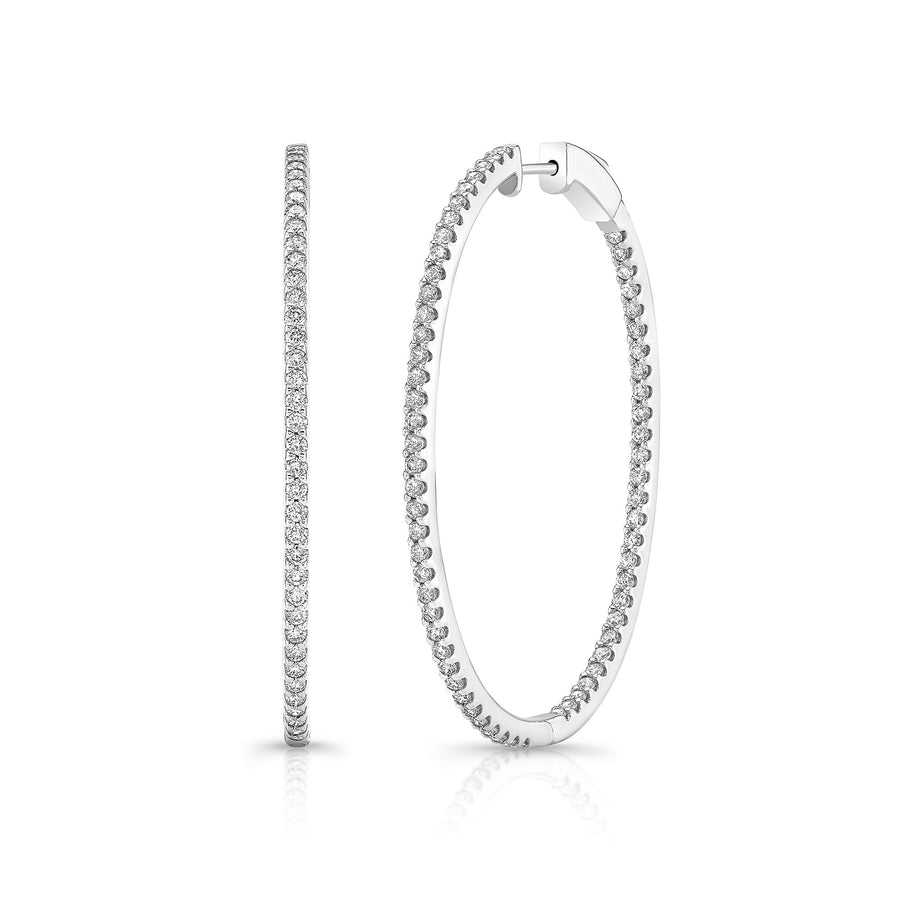 2 Inch Prong Set Oval Hoops