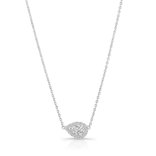 .30 Ct Pear Shape Halo Necklace