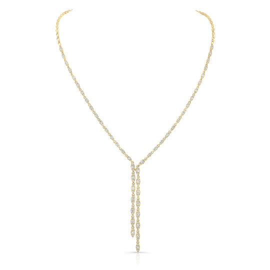Marquise Pattern Double Y Necklace