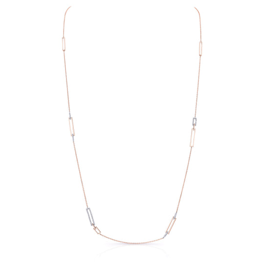 35 Inch 6 Station Rectangle Layering Necklace