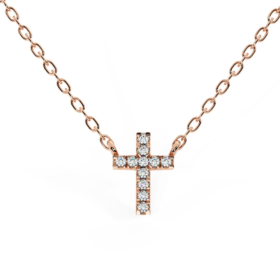 Basic Pave Diamond Cross Pendant