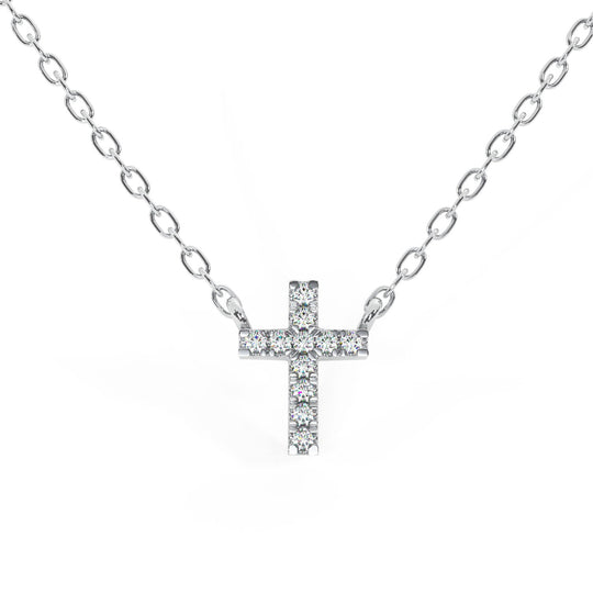 Basic Pave Diamond Cross Pendant