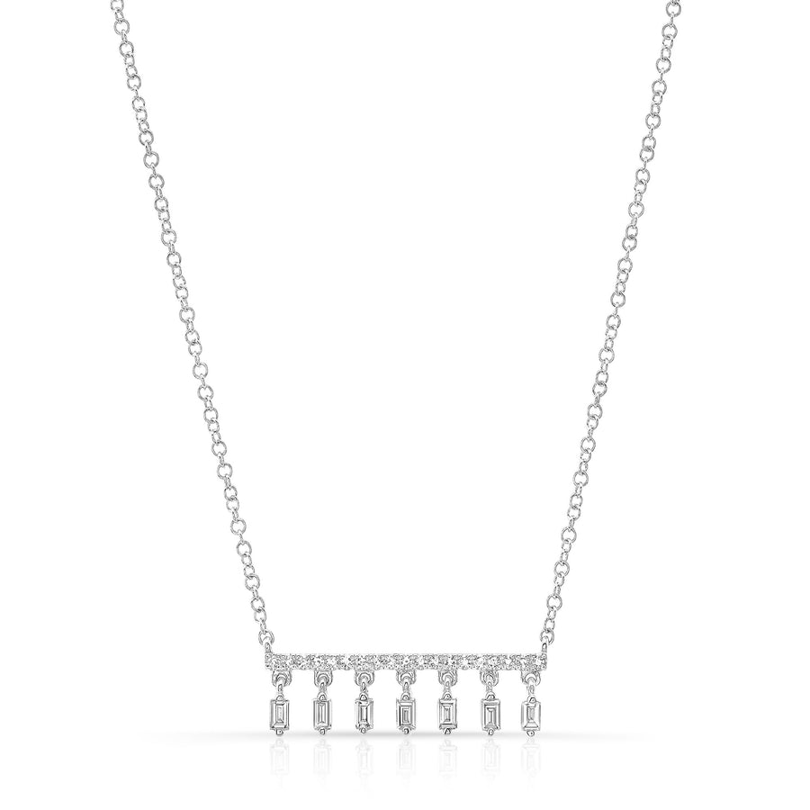 Dangling Baguette Bar Necklace