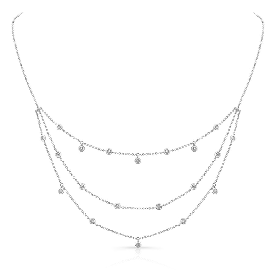 Three Tier Dangling Diamond Necklace
