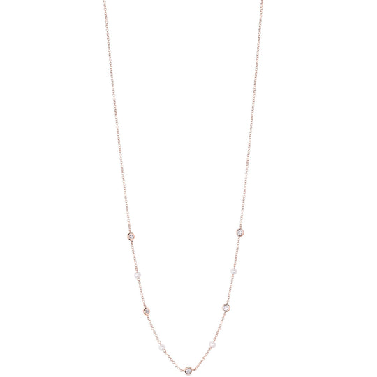 Pearl And Diamond Layering Necklace