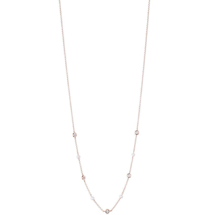 Pearl And Diamond Layering Necklace