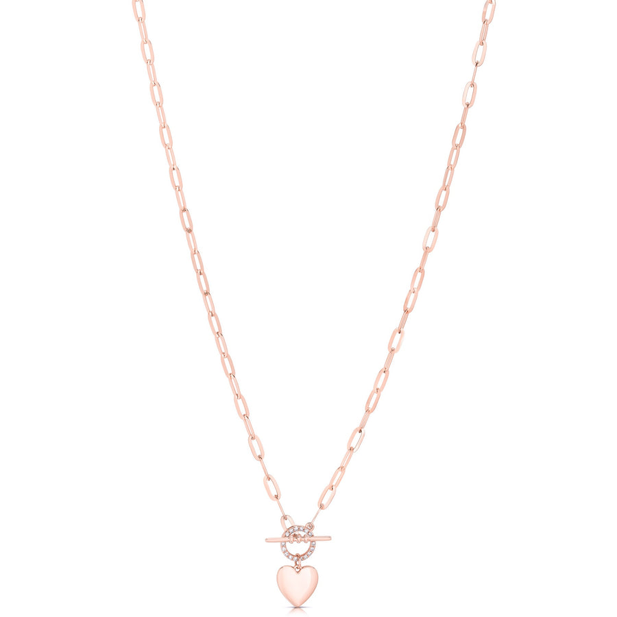 Toggle Heart Paper Clip Necklace