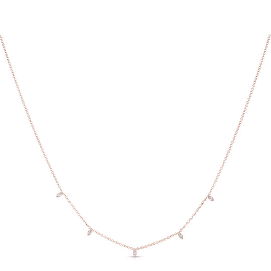 Dangling Pave Marquise Layering Necklace