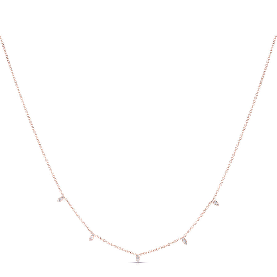 Dangling Pave Marquise Layering Necklace