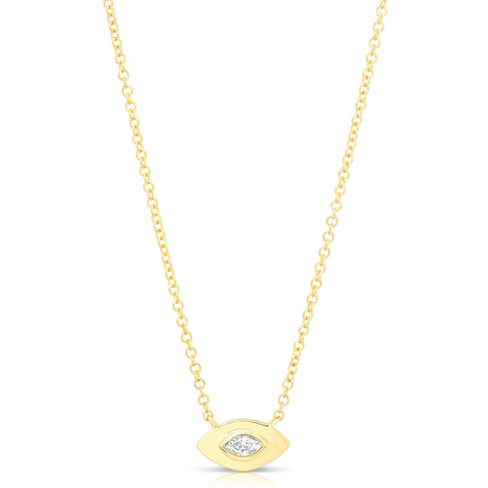 Dainty Marquise Evil Eye Necklace
