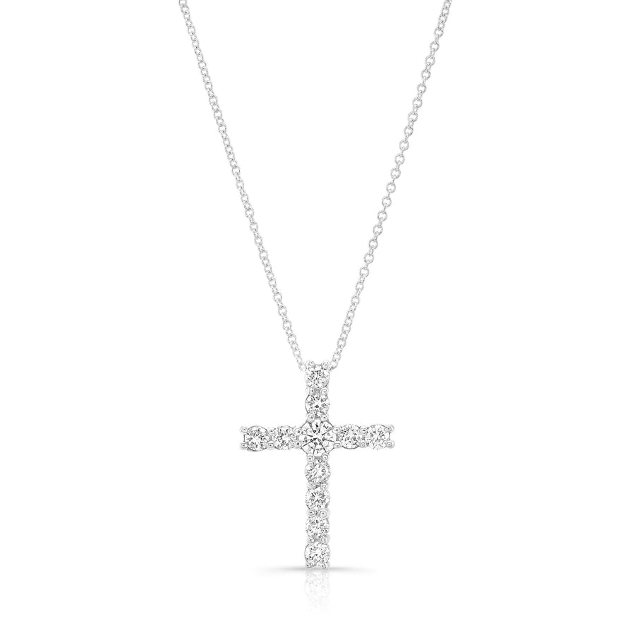 3/4 Ct Prong Set Diamond Cross Pendant