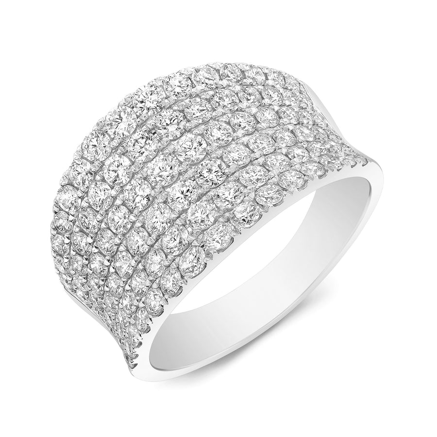 Wide Concave Pave Ring