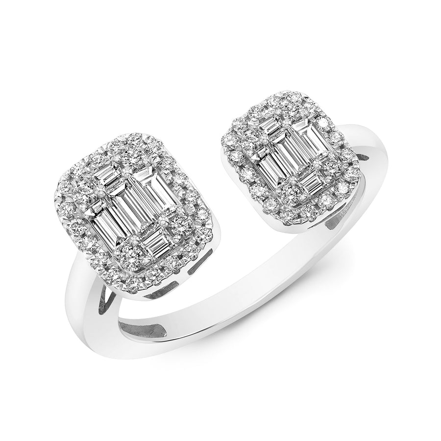 Two Stone Baguette Cluster Ring