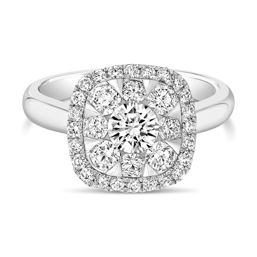 Classic Cushion Cluster Ring