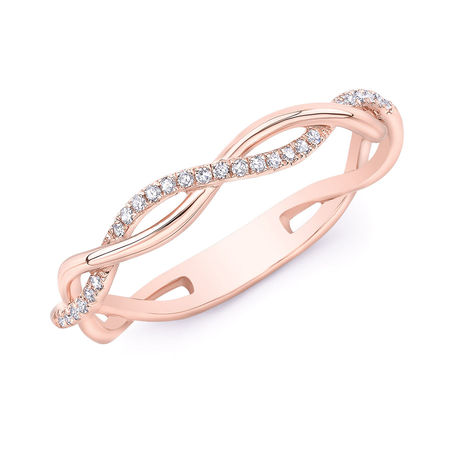 Braided Stackable Diamond Band