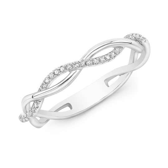 Braided Stackable Diamond Band