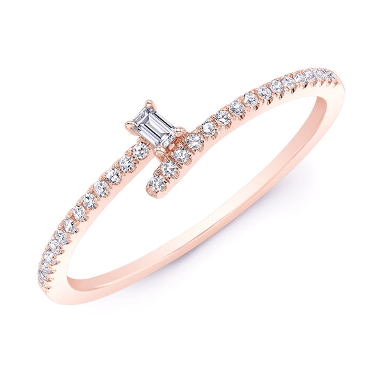 Bypass Diamond Baguette Tail Ring