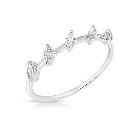 Angled Marquise Motif Stackable Band
