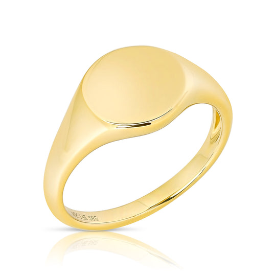 Solid Gold Engravable Signet Pinky Ring