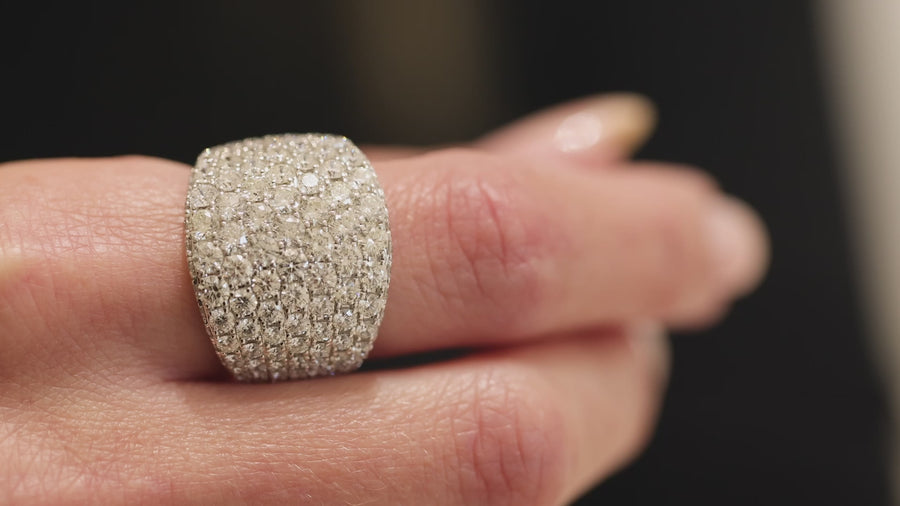 Wide Convex Pave Ring